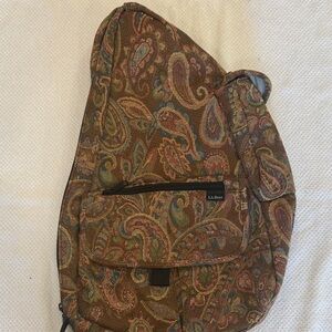 L.L. Bean Paisley Crossbody Bag - Brown and Green